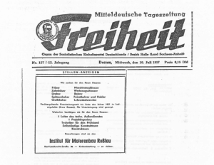 Fig. 8. Job advertisement from the Roßlau Institute for Engine Construction. (Source: Dessau City Archives)